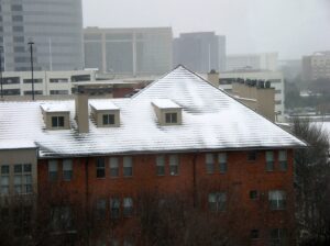 Light snow on a roof.