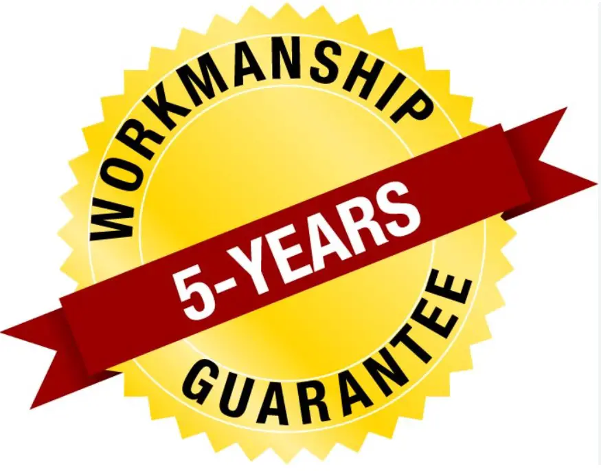 Graphic for a roofing contractor's workmanship warranty.