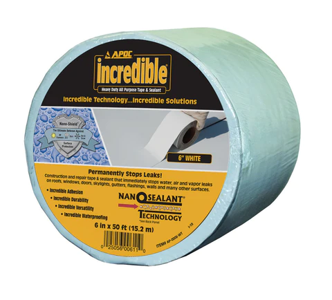 A roll of APOC Incredible roof sealant tape.