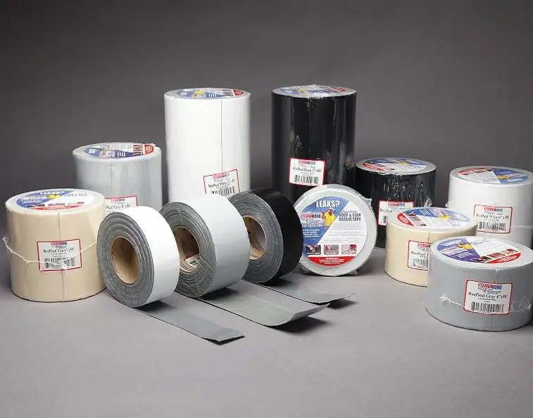 Rolls of various EternaBond roof repair tapes.