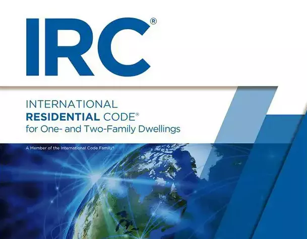 The cover of the International Residential Code which regulates residential roofing.