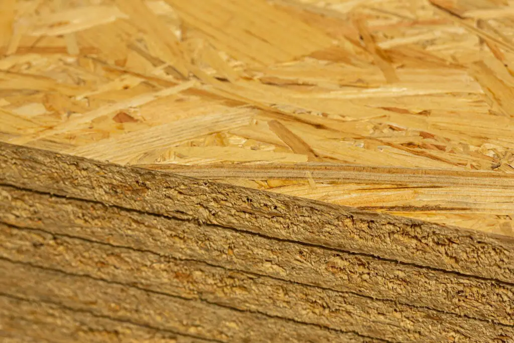 A stack of OSB panels.