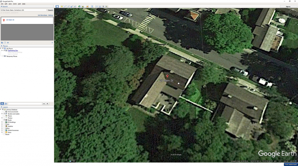 Screenshot of a house in Google Earth that is centered in the viewport.