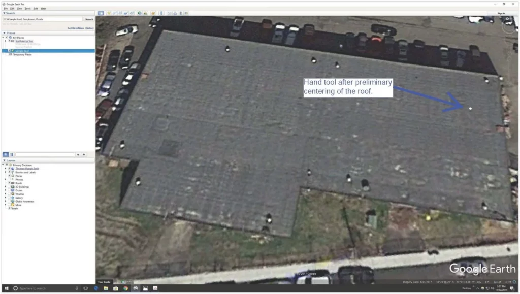 Screenshot of the hand tool in Google Earth.
