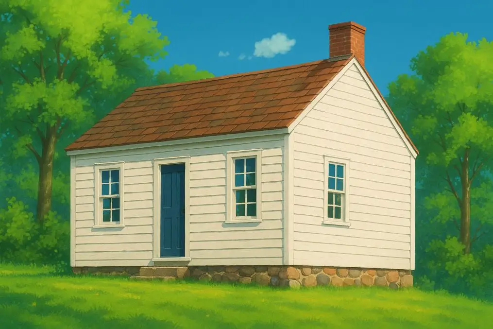 A house with a simple gable roof.