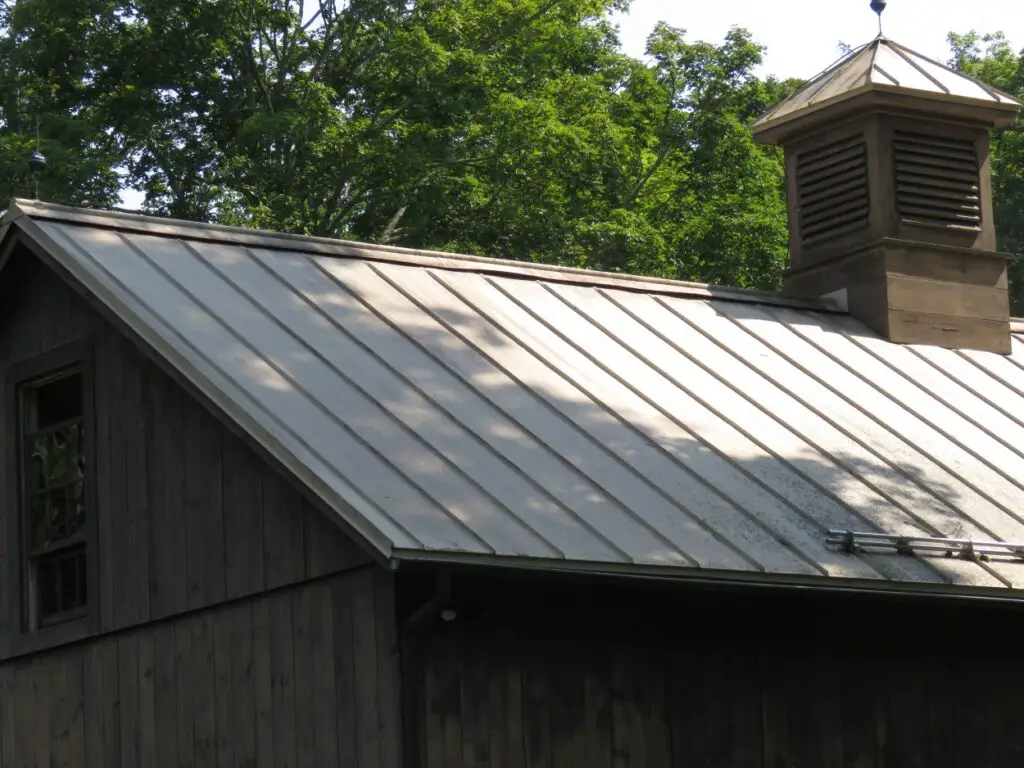 A standing seam steel roof.