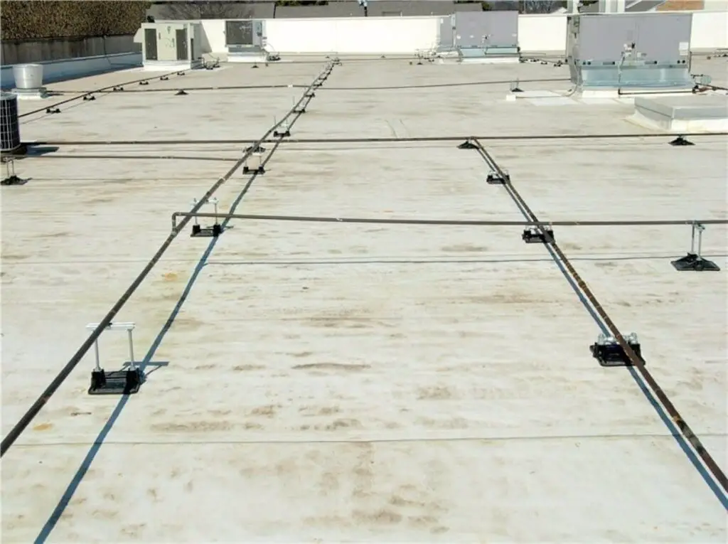 A white EPDM roof membrane.